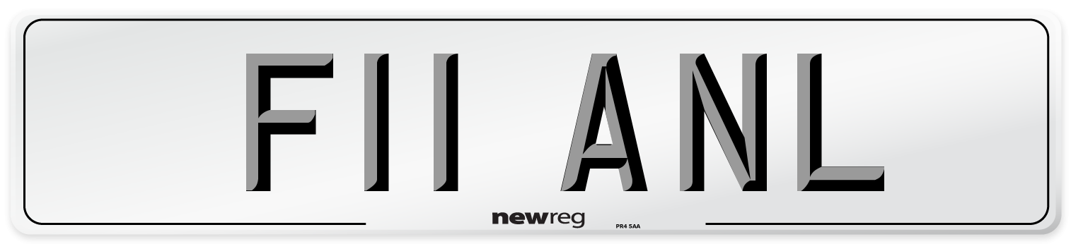 F11 ANL Number Plate from New Reg